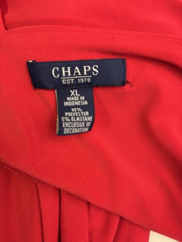 Chaps Red Sleeveless Maxi Evening Dress Sz XL Slinky Stretch V-Neck Formal - Picture 16 of 22