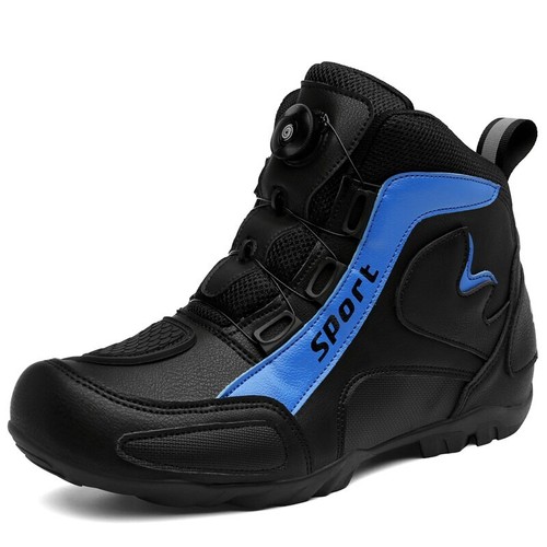 Leather Waterproof Motorcycle Boots Men Rubber Mountain Riding Off-Road Shoes - Picture 30 of 31