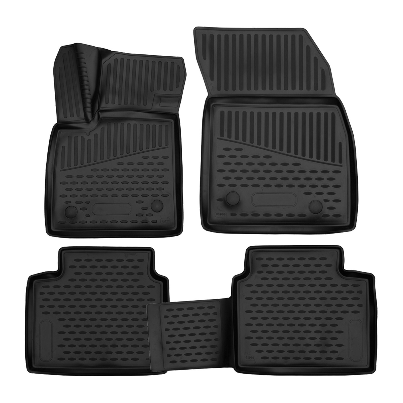 Tapis de sol caoutchouc noir pour Ford Focus 4 après 2018 | Set de 4 pièces sur mesure