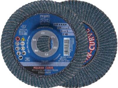 10er PACK(Stk) PFERD 67689062 Fächerscheibe POLIFAN Z SGP CURVE STEELOX D. 125 m