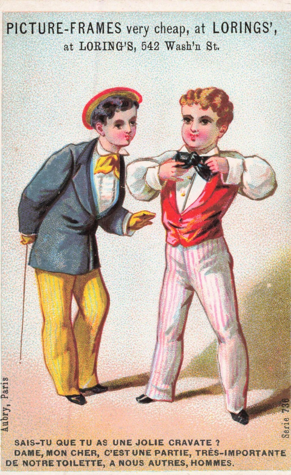 Antique Picture Frames Very Cheap At Loring's Aubry Paris Trade Card-image