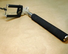 Aluminum extendable folding selfie stick w/ swivel head  tripod screw 1/4"