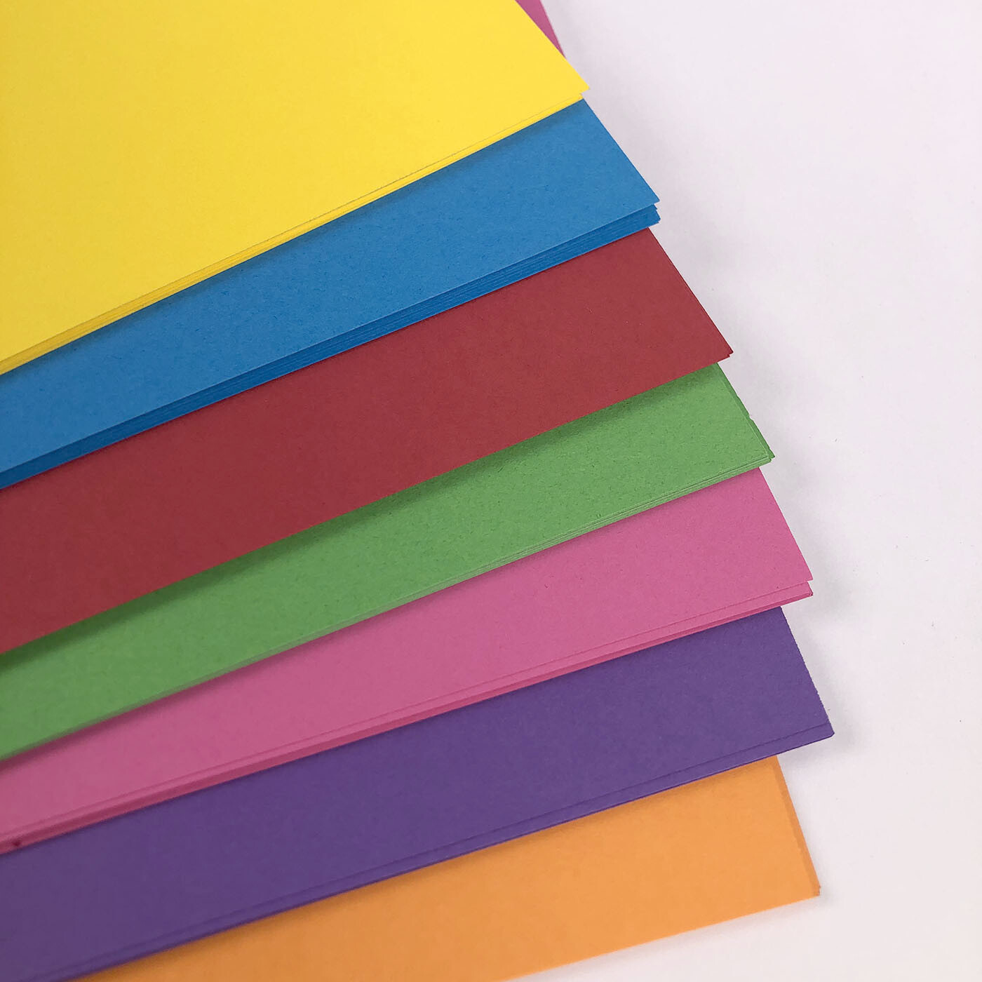 Djp A4 Bright Card Pack - 70 Sheets, 160gsm, 7 Mixed Colours, Solid Smooth Card Stock For Craft