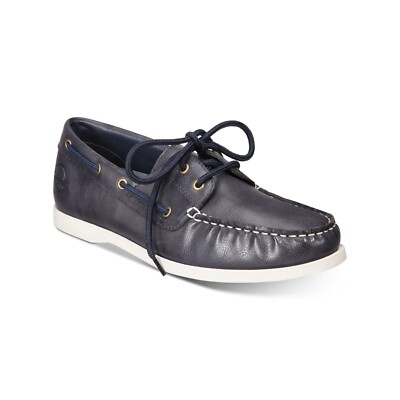 WEATHERPROOF VINTAGE Mens Navy Cushioned Benny Round Toe Lace-Up Boat Shoes 12 M Amazon.com | Clubroom Mens Navy Moc Toe Comfort Elliot Round  main image 3