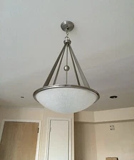 Mid-Century Modern Pendant Dome Chandelier Foyer Dining 3-Light Fixture NEW!