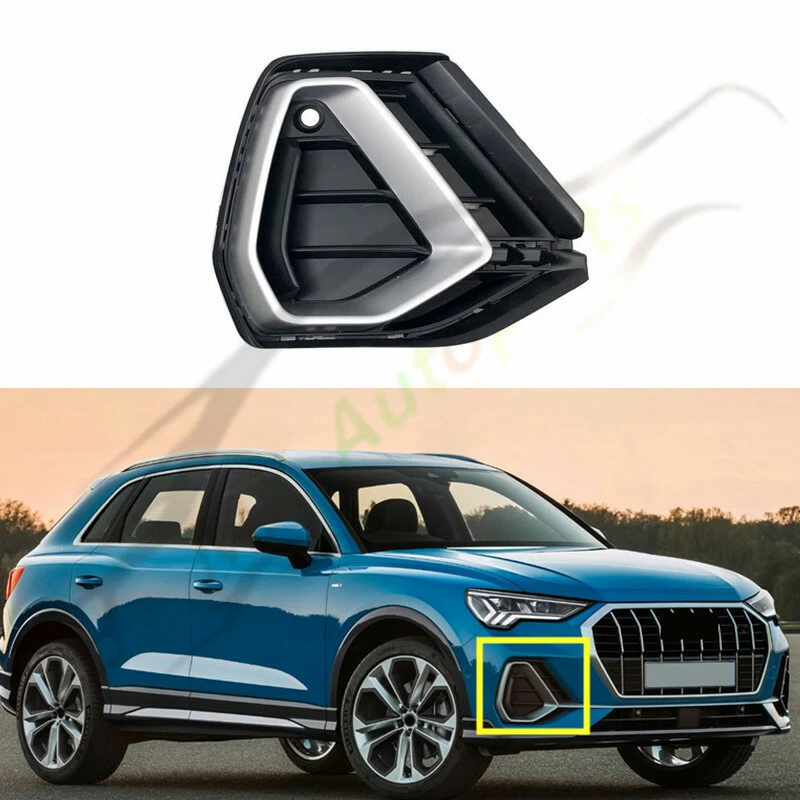 For Audi Q3 S-Line 2019-2022 Right Side Plating Front Bumper Fog Light Cover