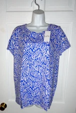 NWT LILLY PULITZER MARTINIQUE BLUE ZEE BEBE SCOOP ETTA TOP XXL