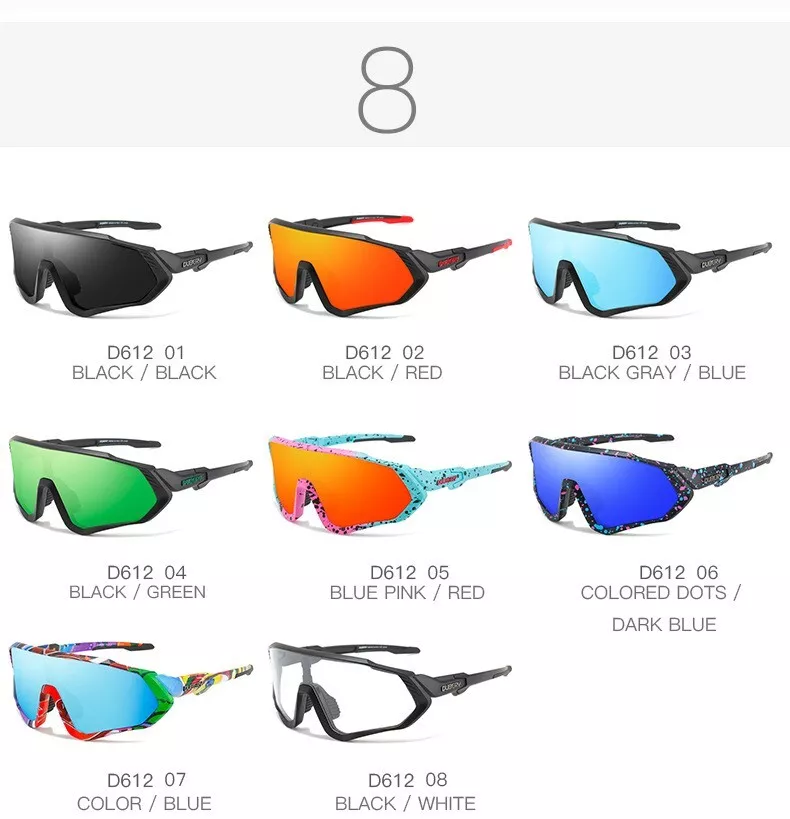 DUBERY Polarized Cycling Sunglasses for Men Women Cycling Sport Glasses  Outdoor