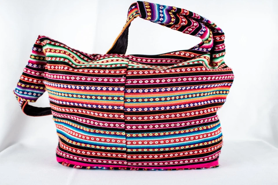 Bolso Bandolera Vintage Rosa Multicolor Hipster Bohemio Eslinga Mujer Foto 4 de 4