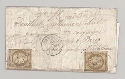 France, Cover with Michel Number 1 as MeF from Aareau to Paris (8487)