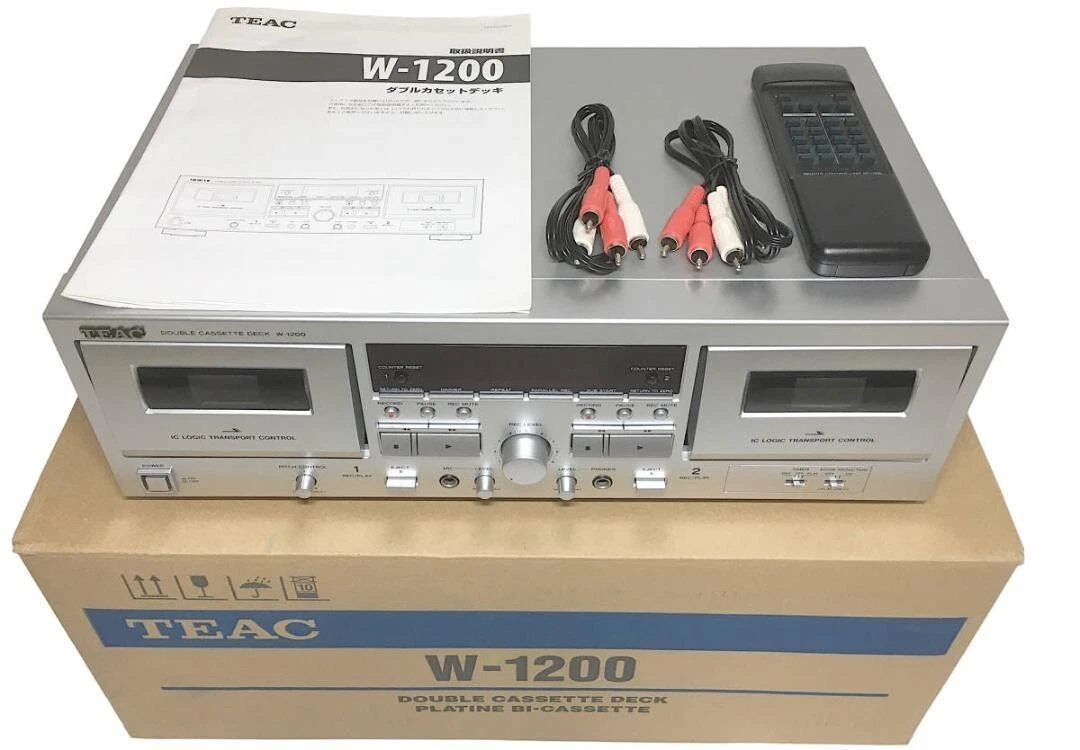 TEAC Double Cassette Deck W-1200(S) SilverPpower Supply 100V Used