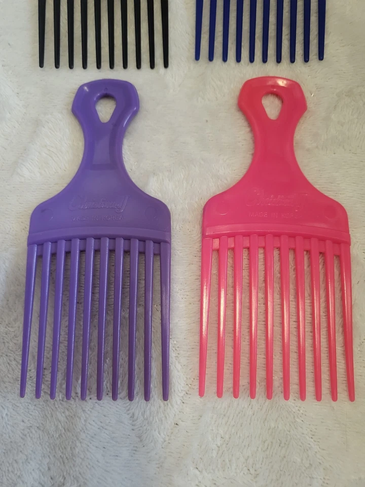 "Lote de 4 peines de plástico para levantar el cabello de dientes anchos selección EE. UU. 5"" sueltos nuevos sin usar" Foto 3 de 4