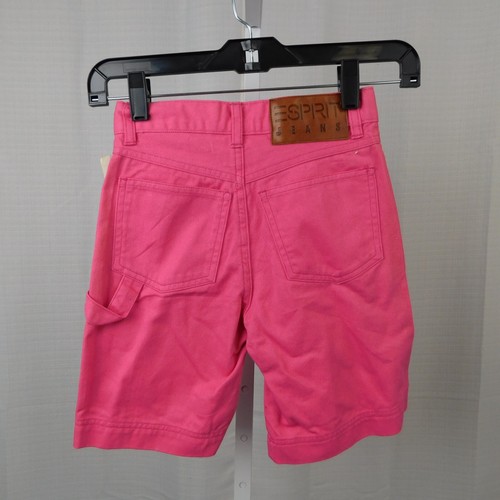 Girl's Vintage 90s NOS Colored Denim Esprit Carpenter Jean Shorts 8, Pink #7069 - Picture 5 of 8