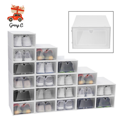 20-Pack Stackable Shoe Organizers - Durable, Foldable & Space-Saving Solution