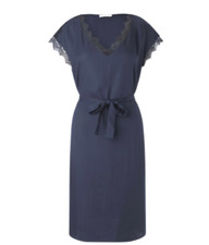BNWT Womens Rosemunde Lace Midi Dress Mood Indigo Navy Short Sleeve Belt M UK 12