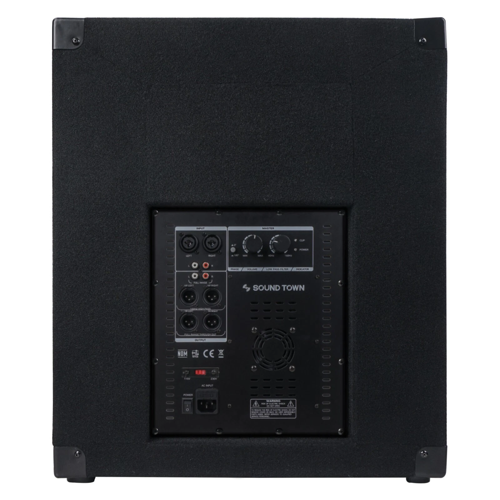 Sound Town 2400 W 18” Powered Subwoofer with High-Pass Filter