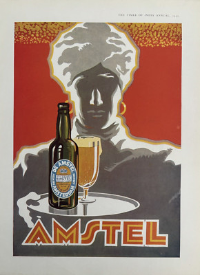 1930 Amstel Beer Amsterdam Export Brewery Bottle Trey Rare Vintage Print Ad