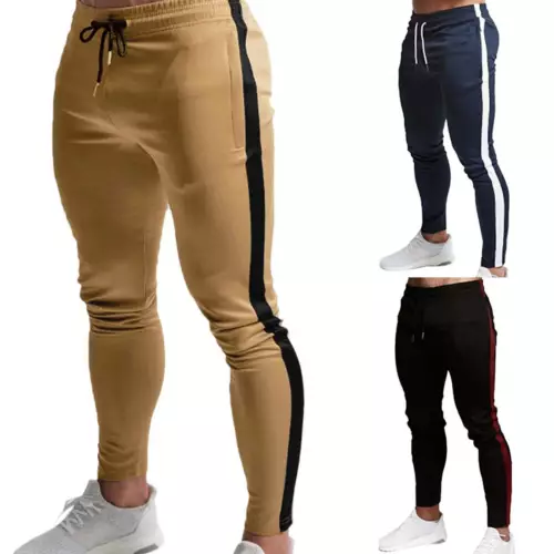 Men Skinny Slim Gym Workout Joggers Pants Sweatpants Fit Sports Trousers Bottoms - Picture 4 of 20