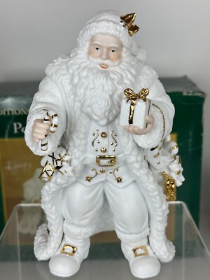 Porcelain Christmas Centerpiece Set Traditions Santa Fireplace
