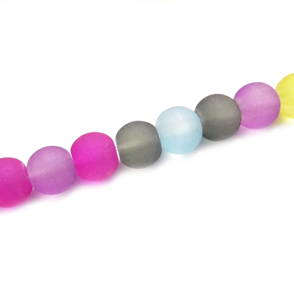 Glasperlen frost rund 5-6 mm bunt ca. 75 Perlen Spacer nenad-design - Bild 4 von 4