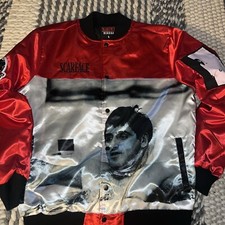 NEW Reason Scarface Satin Men s Bomber With P...