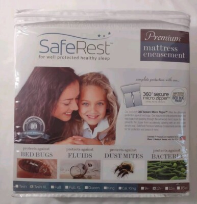 NEW SafeRest Premium Mattress Cover Twin Extra Long Waterproof Protection