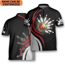 Personalized 3D Bowling Fire Polo shirt, Gift For Bowling Team Player, Uniform B