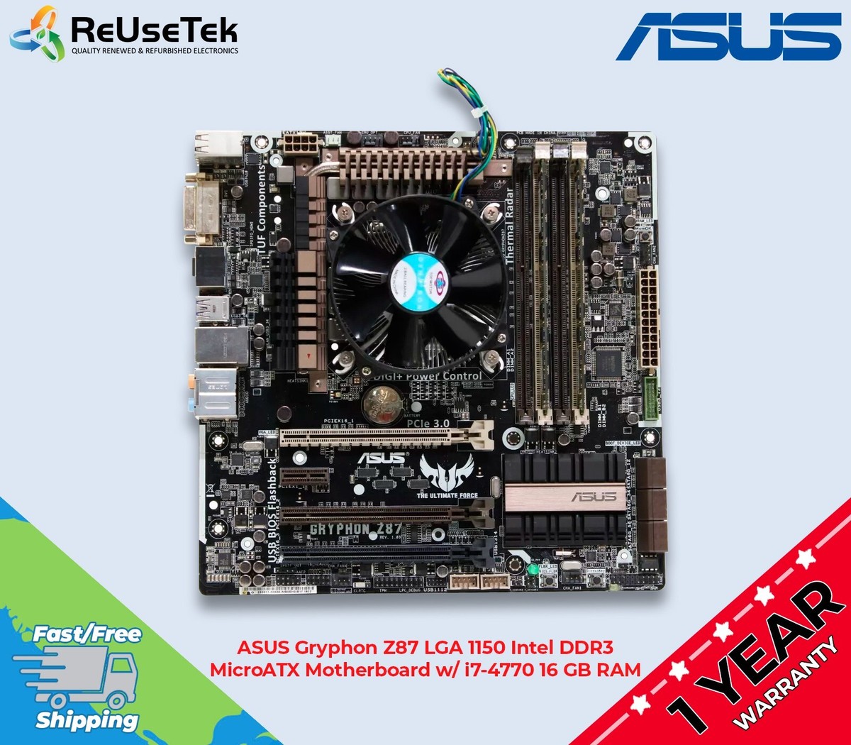 ASUS Gryphon Z87 LGA 1150 DDR3 MicroATX Motherboard w/  16GB RAM