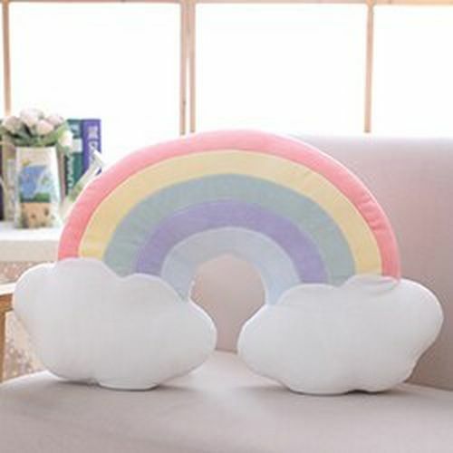 rainbow plush pillow