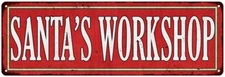 Santa's Workshop Holiday Christmas Metal Sign 106180065002