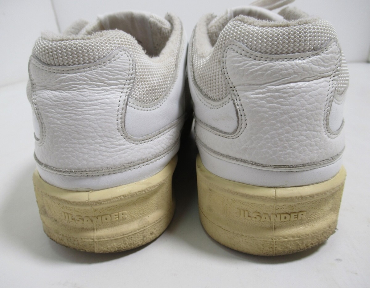Jil Sander Men's Low-Top Sneakers Optic White Leather 13 US
