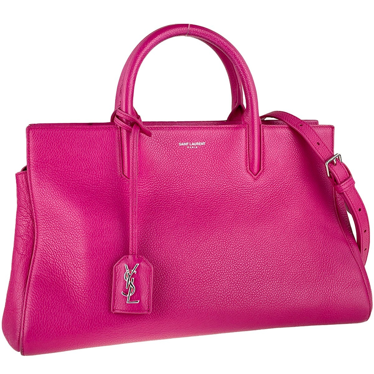 Saint Laurent Cabas Rive Gauche Leather Suede Pink 2way