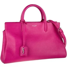 Saint Laurent Cabas Rive Gauche Leather Suede Pink 2way Handbag 2965