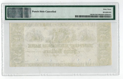 c1830s Newport Rhode Island NEWPORT EXCHANGE BANK $50 Obsolete Currency PMG 63 - Picture 2 of 2