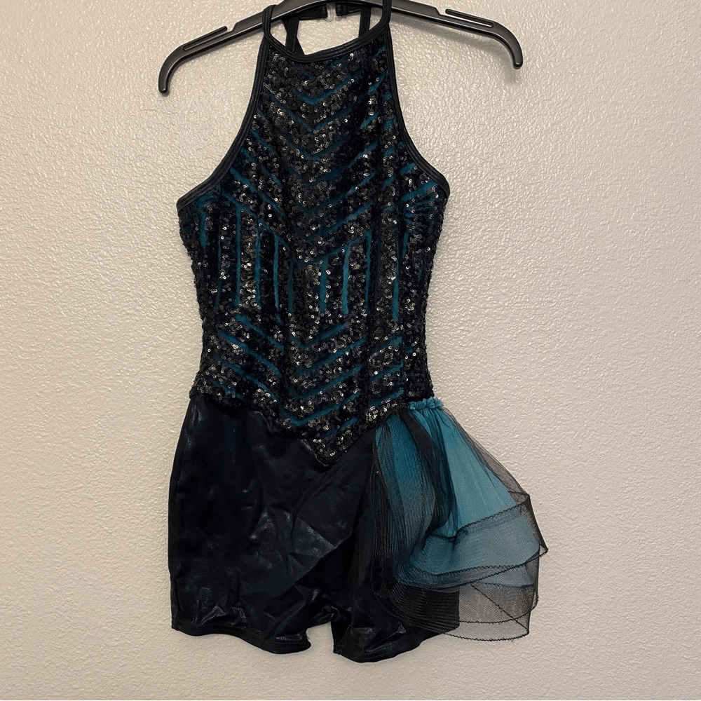 Curtain Call Dance Costume jazz teal black tutu dress J4955 Adult  display picture 1