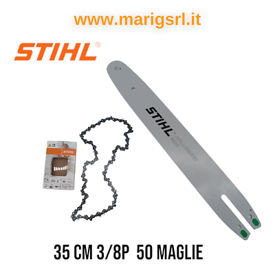 Kit Barra E Catena STIHL Originali 40cm – 3/8P 1,3mm 55 Maglie Per MS180 MS181 MS200 MS201 MS211