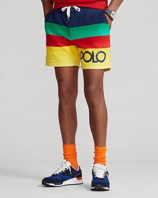 NWT Polo Ralph Lauren 6-Inch Striped Fleece Shorts M,L MSRP $125