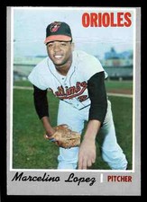 1970 Topps Marcelino Lopez #344 - Baltimore Orioles (CREASE)
