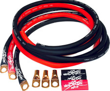 Sky High Oversized 4 Gauge AWG Big 3 Upgrade RED/Black Electrical Wiring Kit