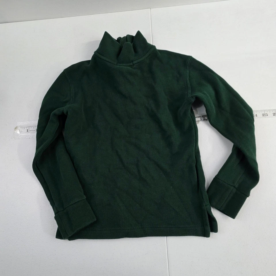 Kids Ralph Lauren Green Long Sleeve Quarter Zip Polo Shirt Boys Size S 8 - Image 2 of 4