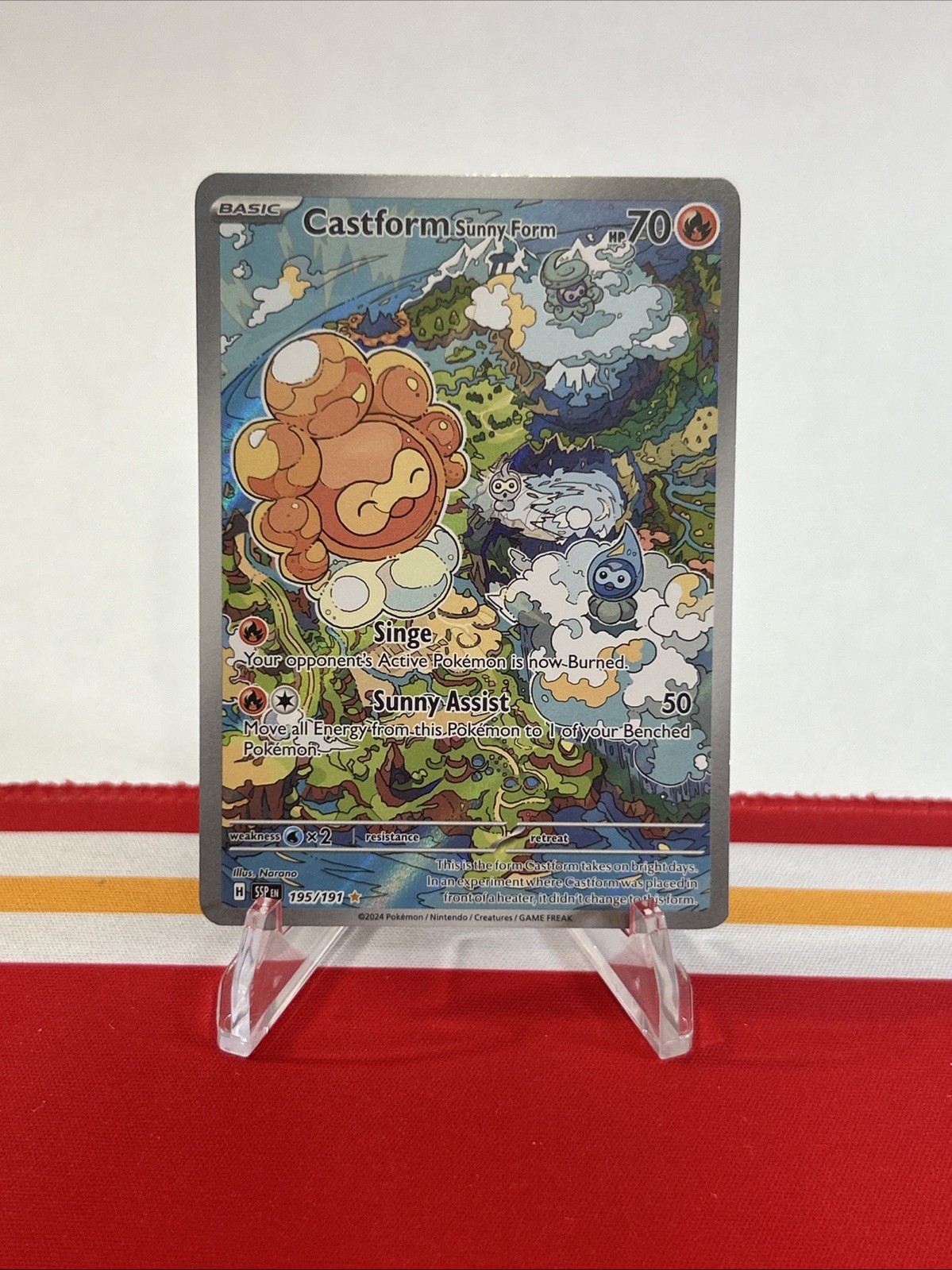 Castform Sunny Form 195/191 Illustration Rare Surging Sparks Pokemon Holo NM