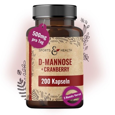D-Mannose + Cranberry Kapseln 200 Kapseln 500mg  pro Tag