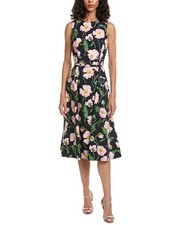 Oscar De La Renta Painted Poppies Dress Women's