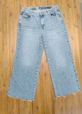 J.Jill Denim Comfy Pant Wide Leg High Rise Light Blue Women  s Stretch Size 16