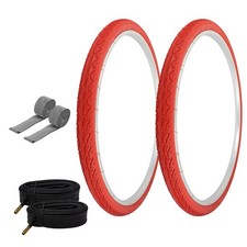 PRO TIRES 700 x 40 Red P-1134 W/TUBES  RIM STRIPS 48mm Schrader Valve