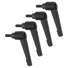 4Pcs Clamping Lever Handles, M5 x 12mm Male Thread Knobs Handle, Black
