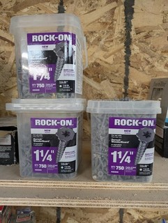 3 Tubs of Rock On Cement Board Screws – 1 1/4" – All opened