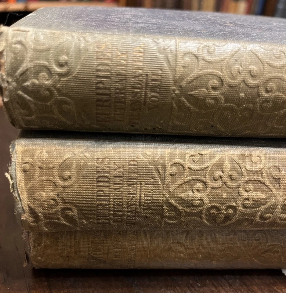 1857 THE TRAGEDIES OF EURIPIDES Sophocles Theodore Buckley 3 Vol Set Greek - Image 2 of 4