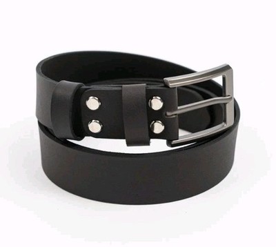 handmade leather dress belts for men Craft Black Leather Belt, Handmade American Harness Thick Belt Matte Nickel / 13oz / 30 Pant Size