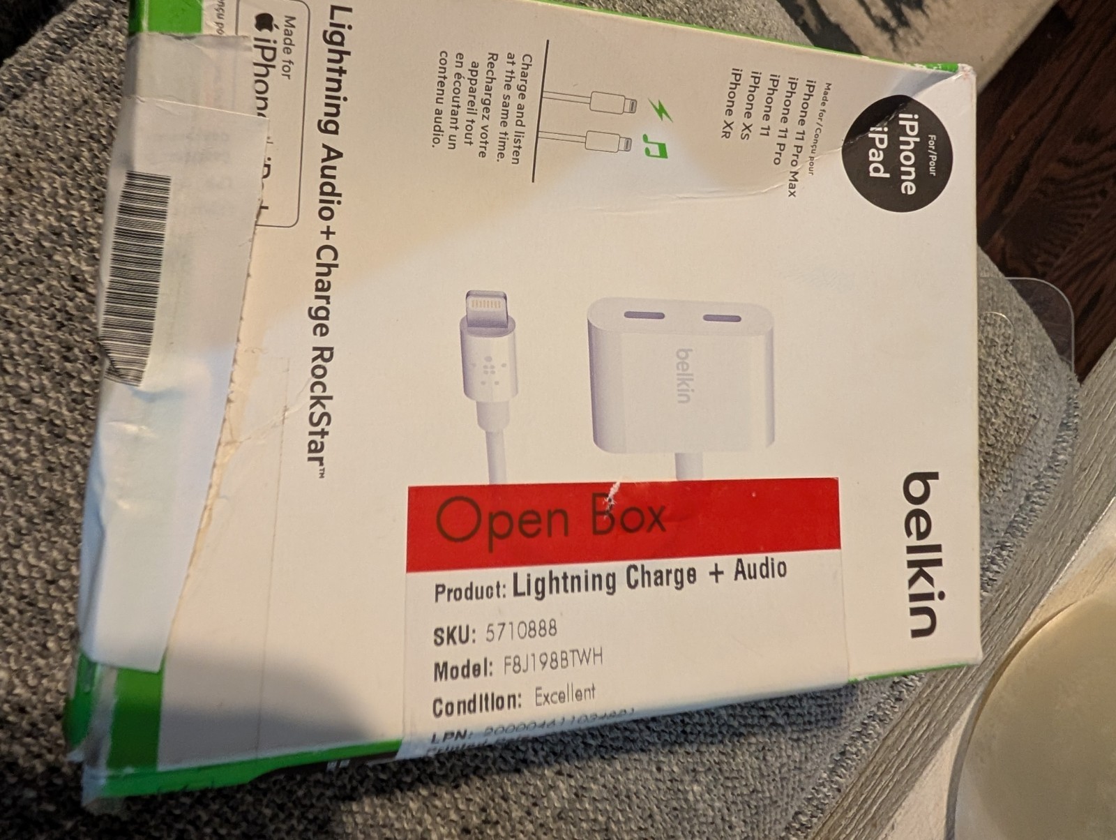 Belkin F8J198BTWHT L-cable And Audio Charge Rockstar Cable